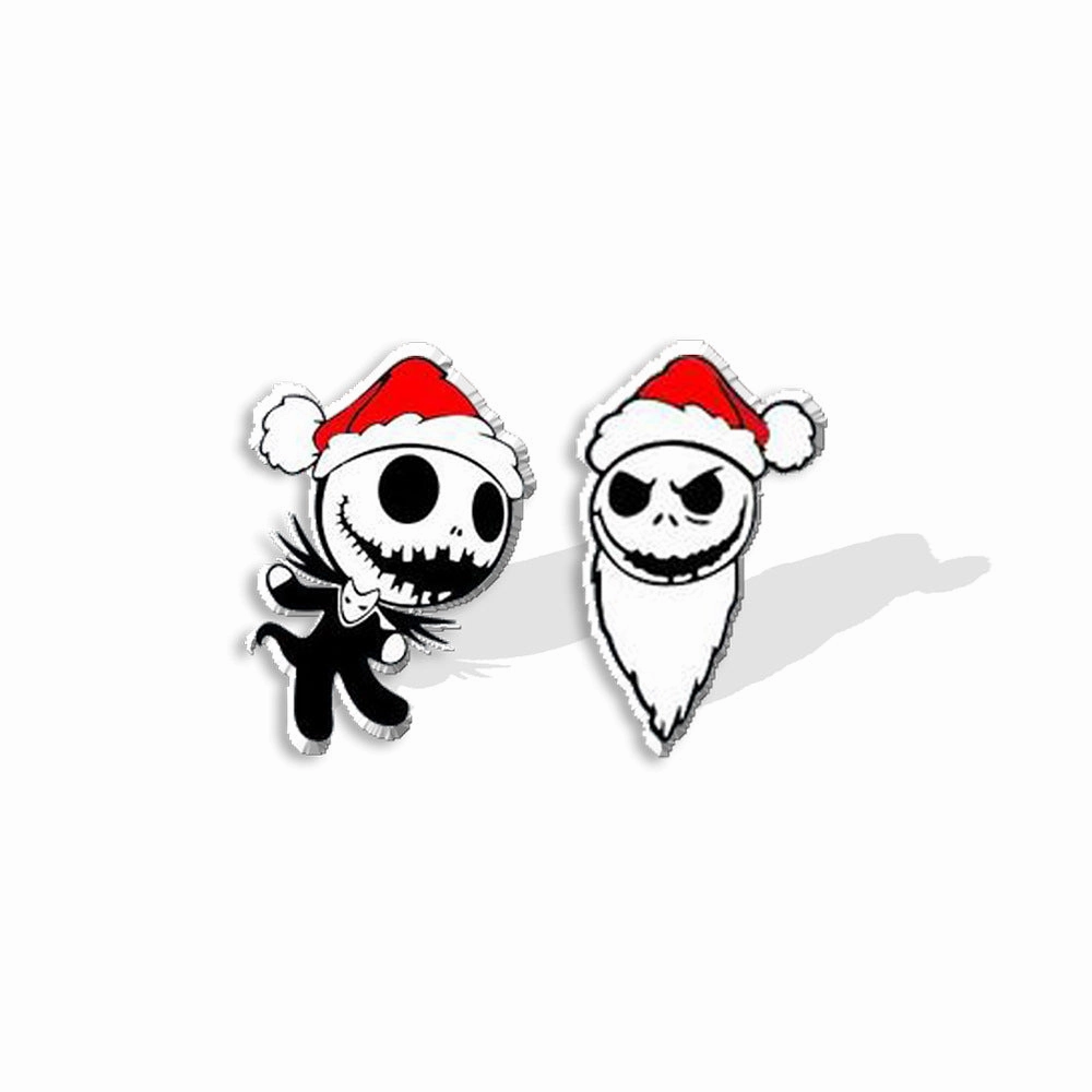Wholesale The Nightmare Before Christmas Heat Shrink Skull Resin Earrings