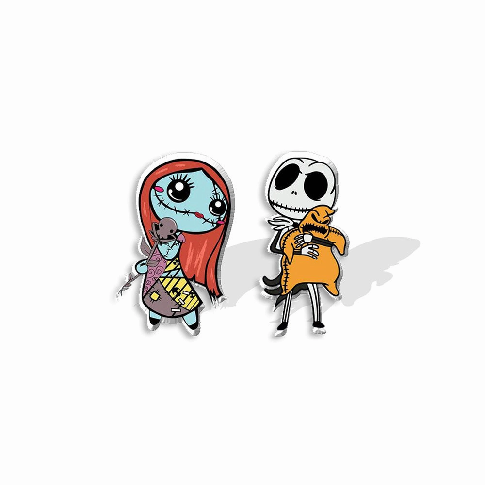 Wholesale The Nightmare Before Christmas Heat Shrink Skull Resin Earrings