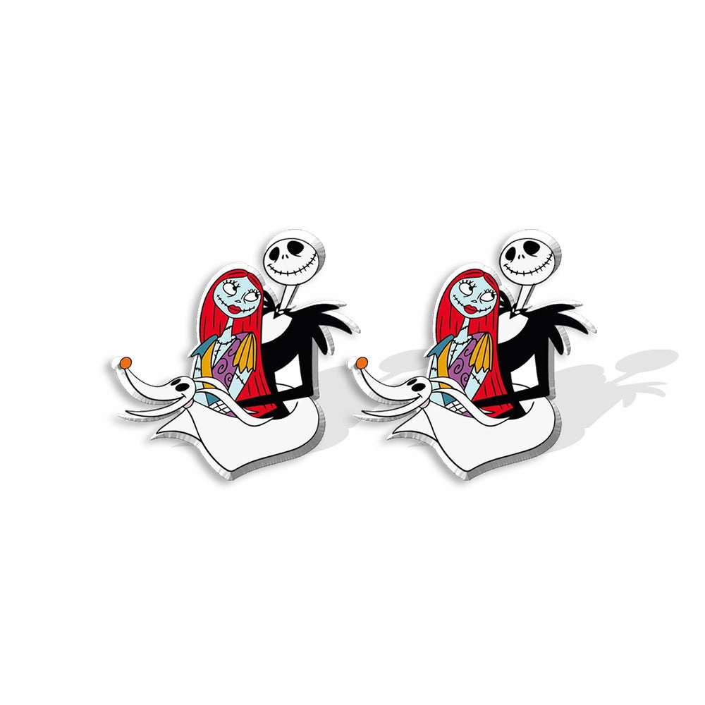 Wholesale The Nightmare Before Christmas Heat Shrink Skull Resin Earrings