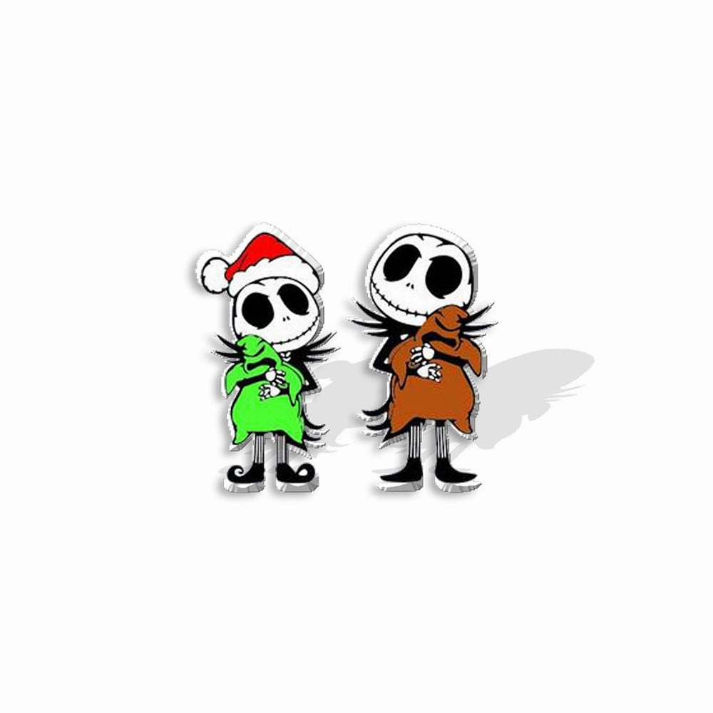 Wholesale The Nightmare Before Christmas Heat Shrink Skull Resin Earrings