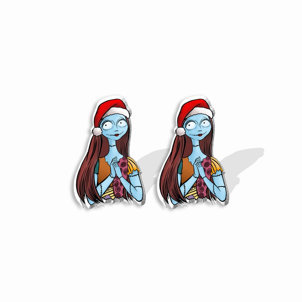 Wholesale The Nightmare Before Christmas Heat Shrink Skull Resin Earrings