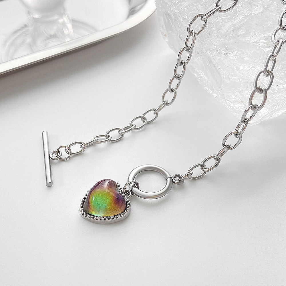 Wholesale Thermochromic Heart Copper Bracelet