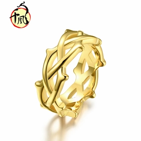 Wholesale Thorn vine woven titanium steel ring