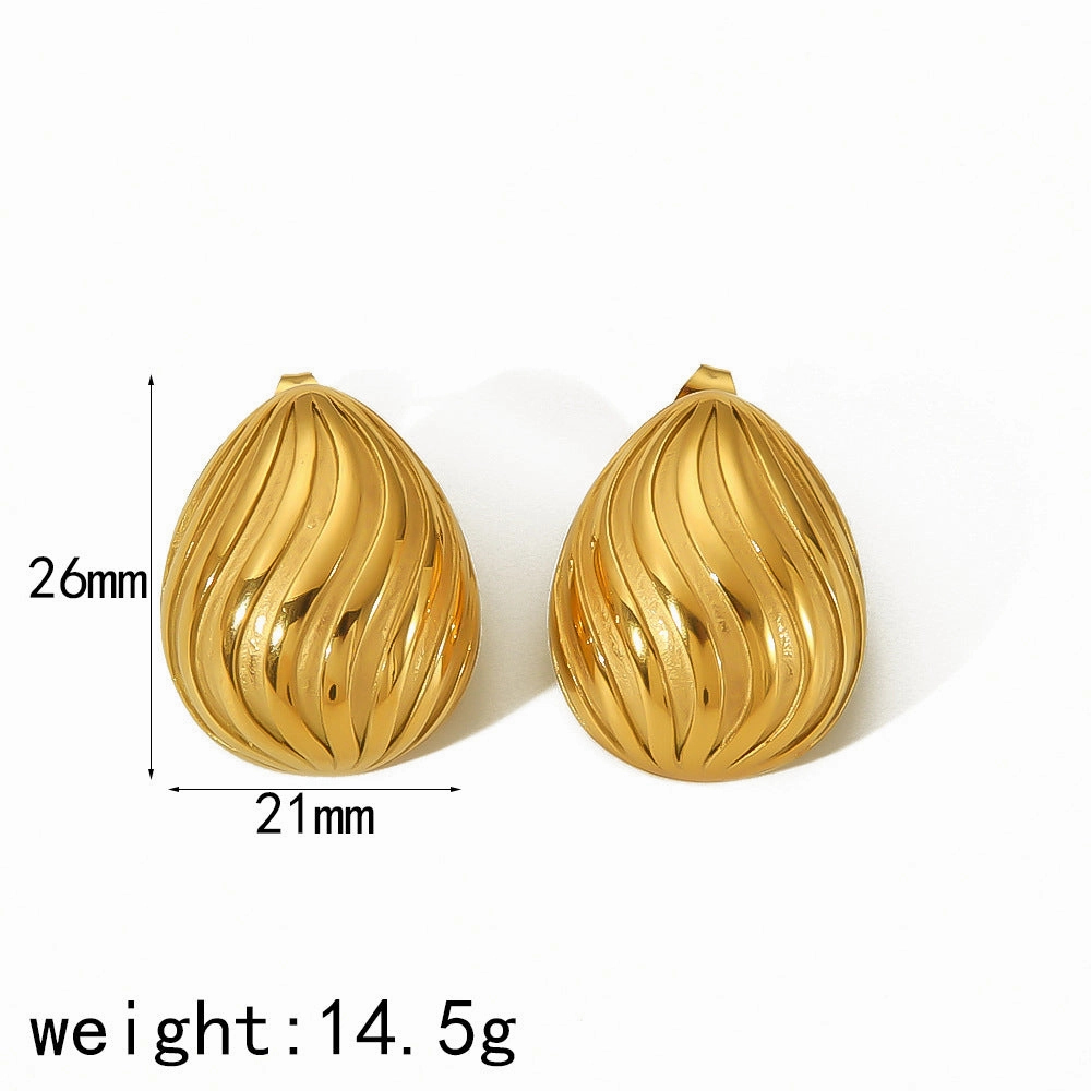 Wholesale Threaded 18k Gold Stainless Steel Stud Earrings