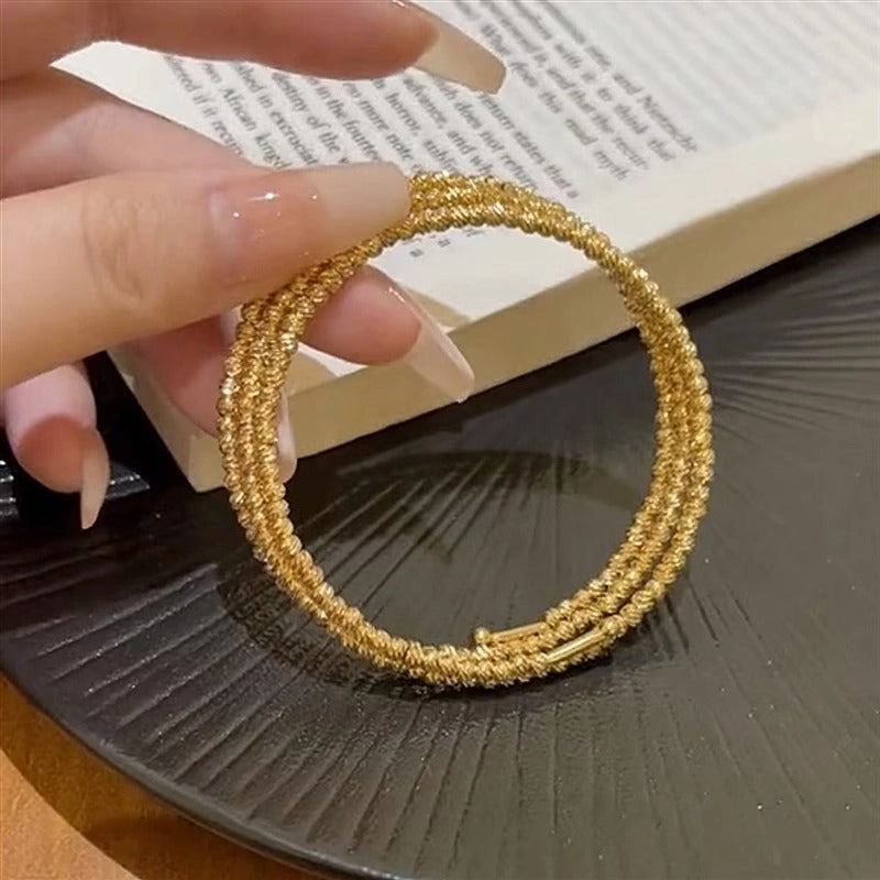 Wholesale Three Circle Sparkling Gold Bead Bracelet