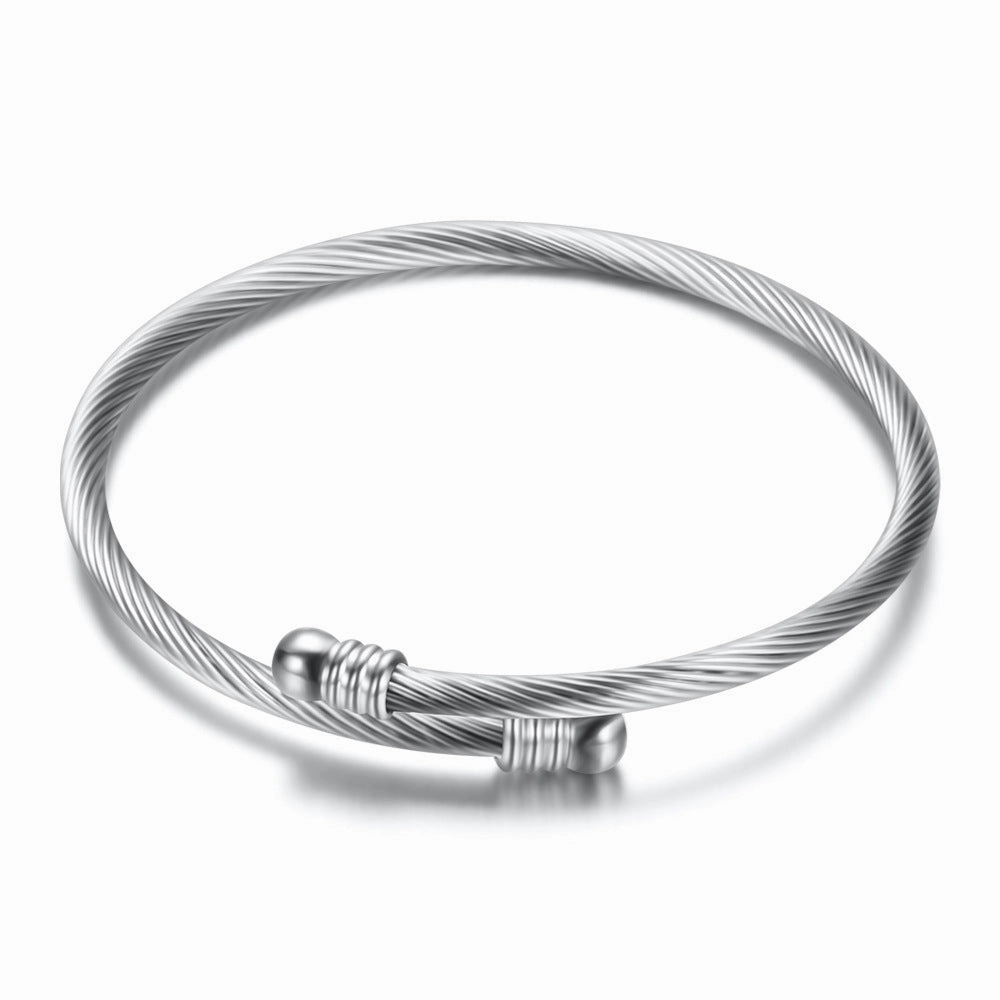 Wholesale Three Color 18K Gold Cable Wire Stainless Steel Bracelet