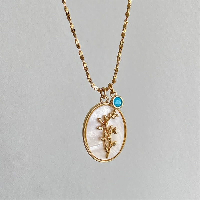 Wholesale Three-dimensional Flower Oval Copper Necklaces