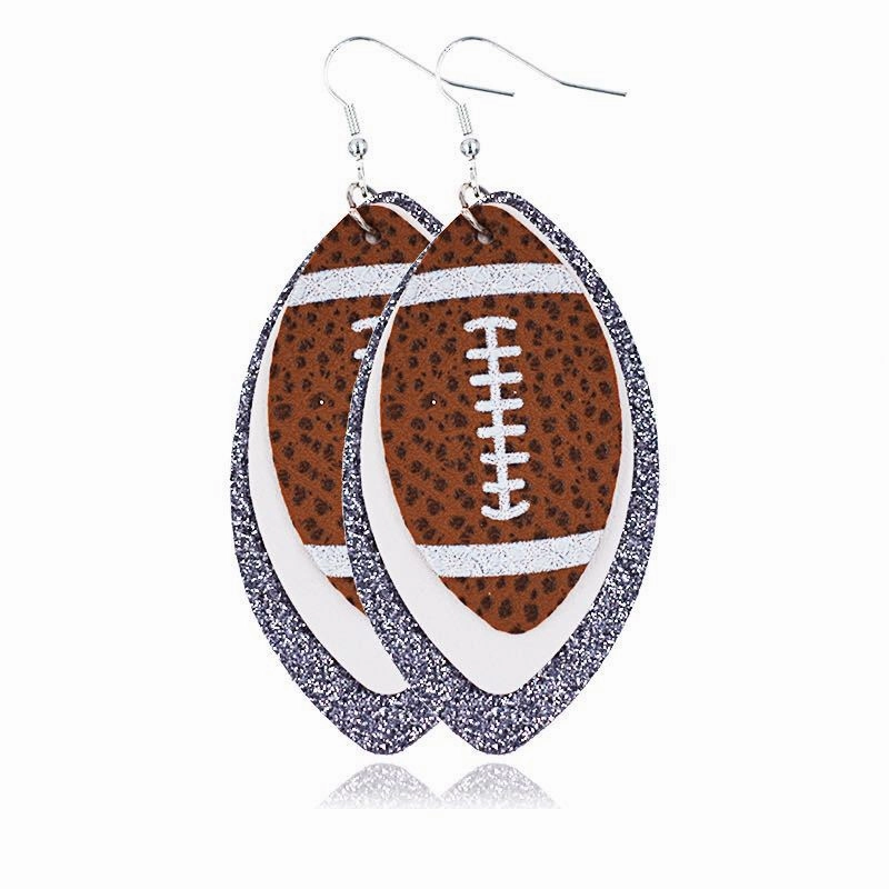 Wholesale Three Layer Rugby Earrings