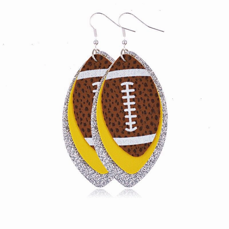 Wholesale Three Layer Rugby Earrings