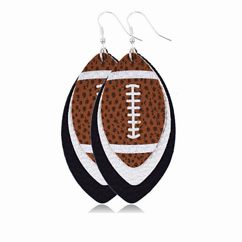 Wholesale Three Layer Rugby Earrings