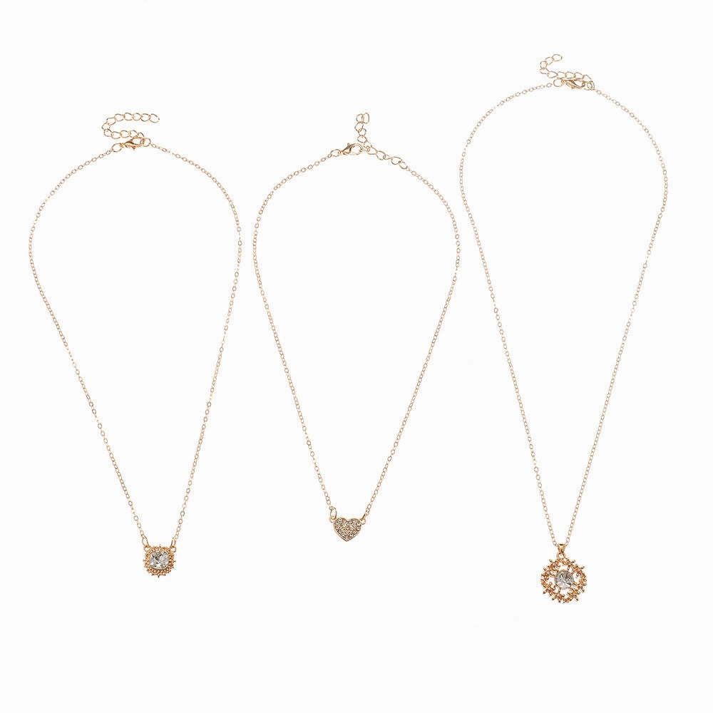Wholesale Three-piece Diamond Butterfly Women's Necklace Metal