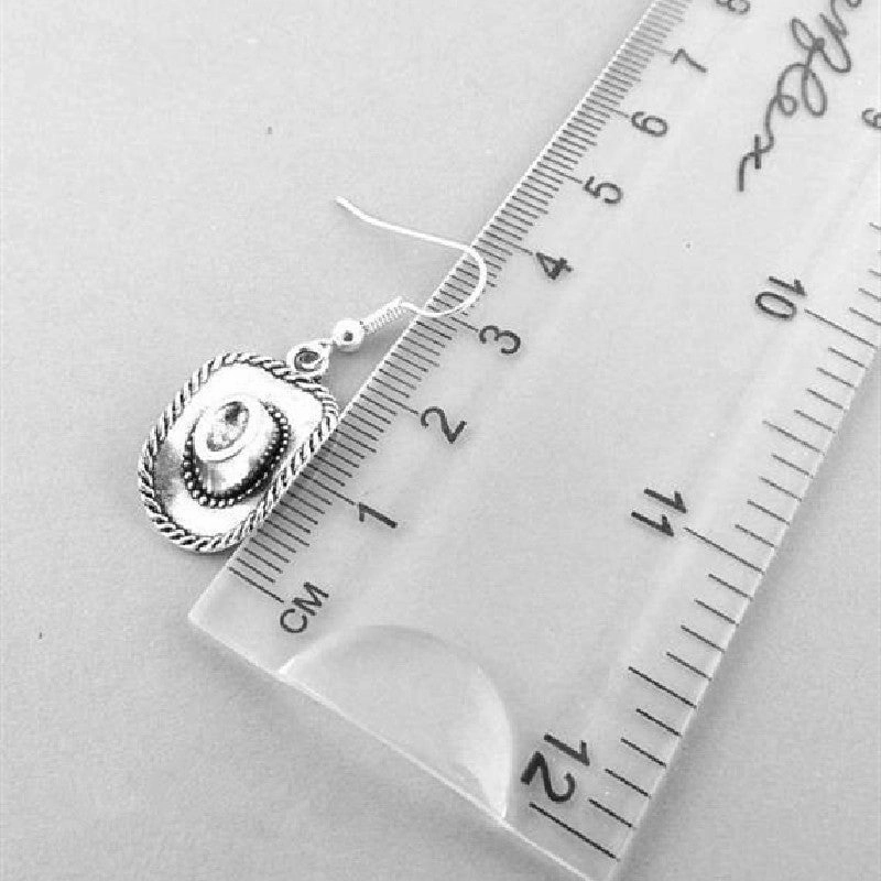 Wholesale Tibetan Silver Cowboy Hat Handmade Electroplating Earrings
