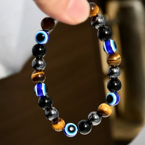 Wholesale  Tiger Eye Stone beaded Devil eye bracelet