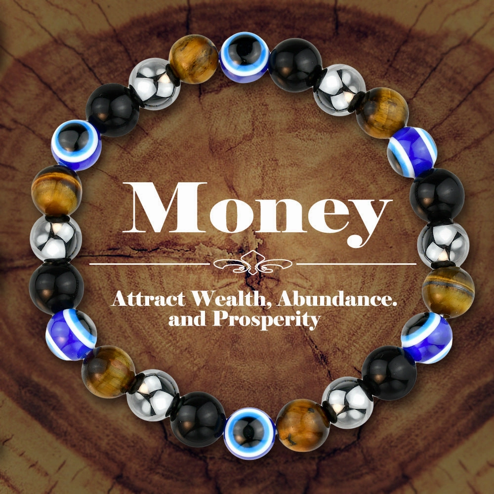 Wholesale  Tiger Eye Stone beaded Devil eye bracelet