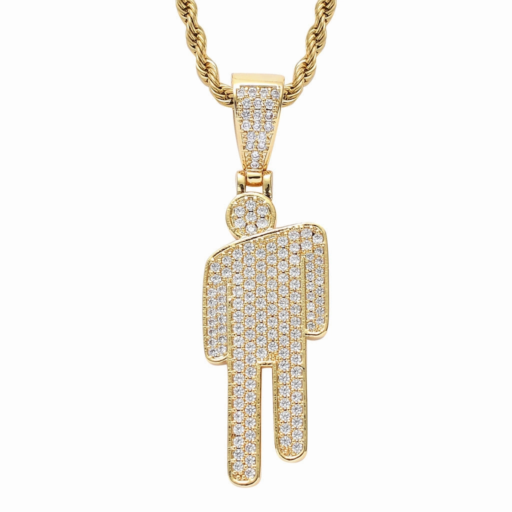 Wholesale Tilted Head Pendant Full of Zircon Alloy Necklace