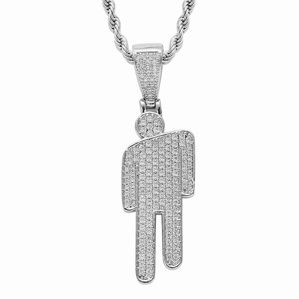 Wholesale Tilted Head Pendant Full of Zircon Alloy Necklace