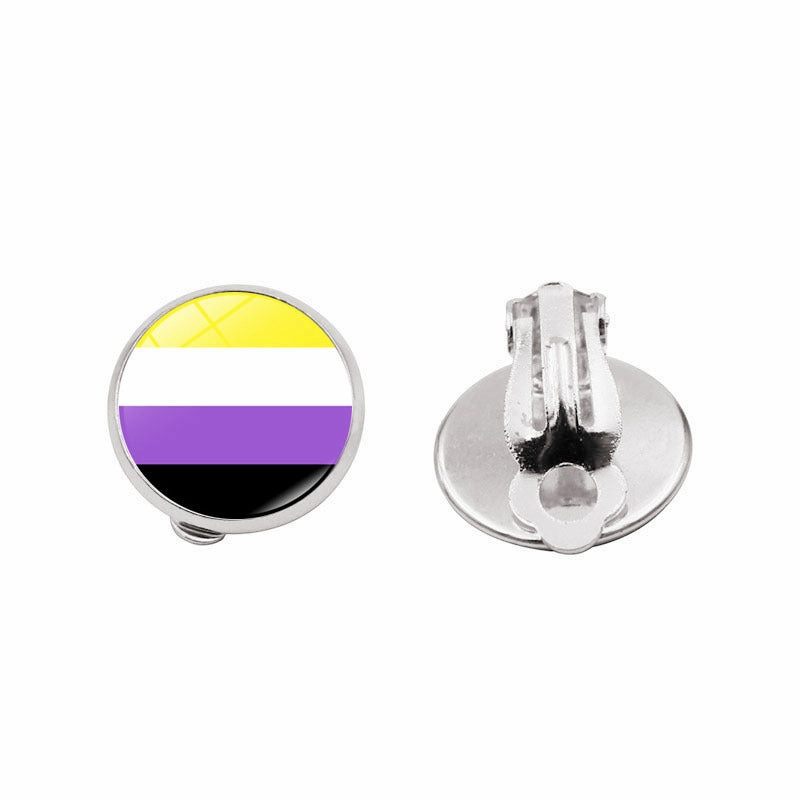 Wholesale Time Stone Unpierced Alloy Earrings