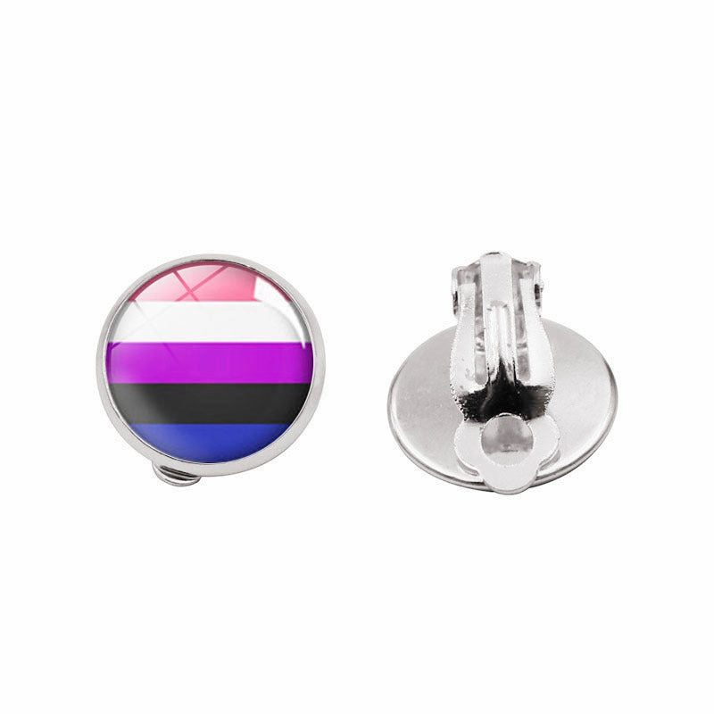 Wholesale Time Stone Unpierced Alloy Earrings