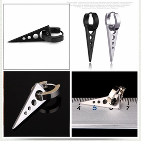 Wholesale Titanium Punk Triangle Earrings