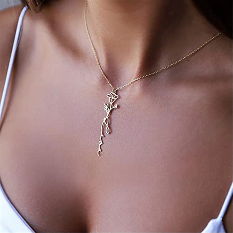 Wholesale Titanium Steel 18K Gold DIY Letter Name Necklace