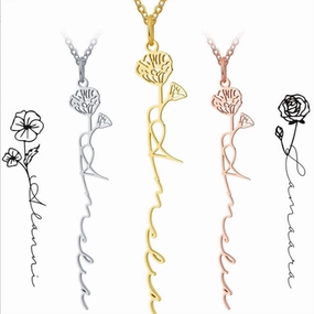 Wholesale Titanium Steel 18K Gold DIY Letter Name Necklace