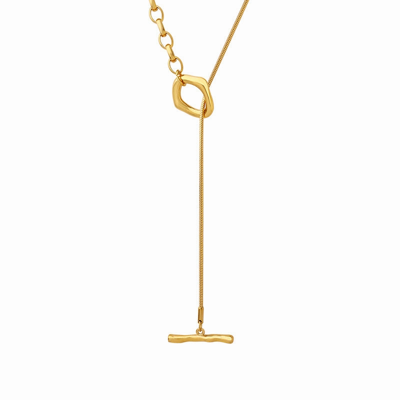 Wholesale Titanium Steel 18k Gold Freshwater Pearl Necklace