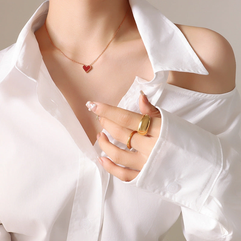 Wholesale Titanium Steel 18k Gold Love Necklaces