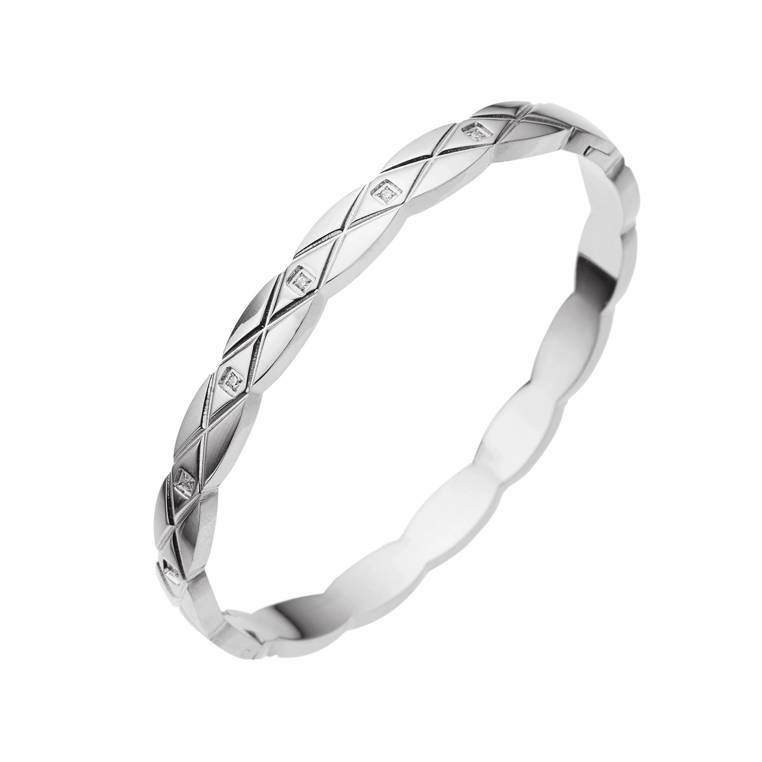 Wholesale Titanium Steel 18k Gold Plated Diamond Bracelet