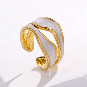 Wholesale Titanium Steel 18K Gold-plated Open Ring