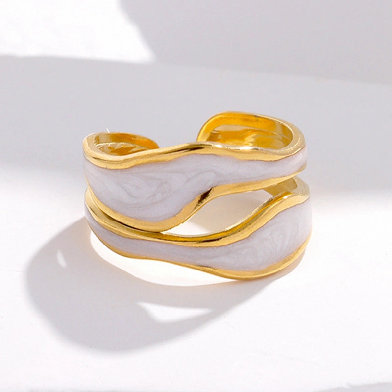 Wholesale Titanium Steel 18K Gold-plated Open Ring