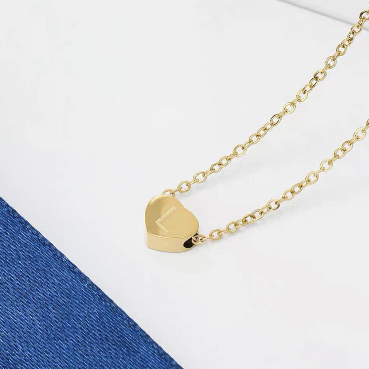 Wholesale Titanium Steel 26 English Letters Necklace