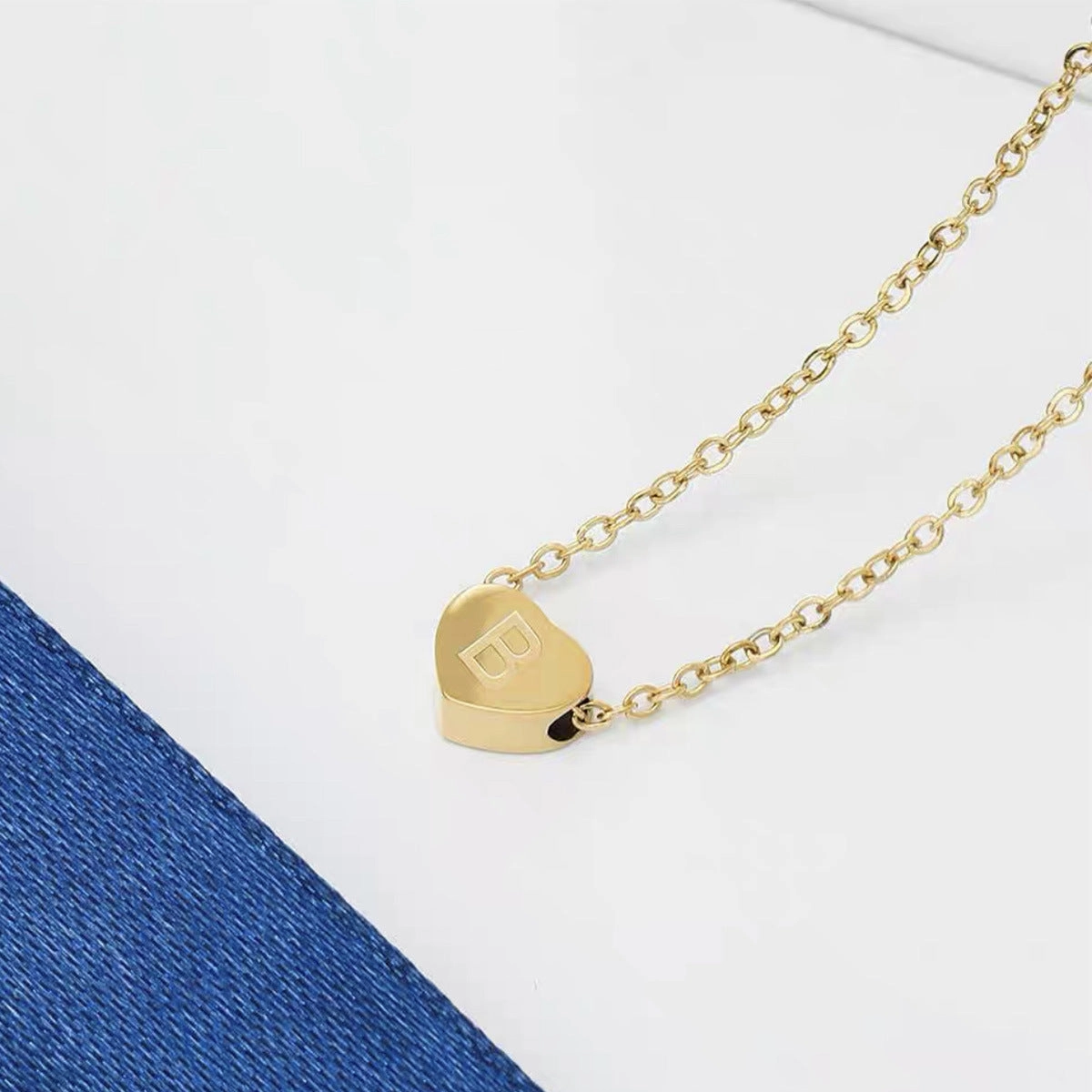 Wholesale Titanium Steel 26 English Letters Necklace