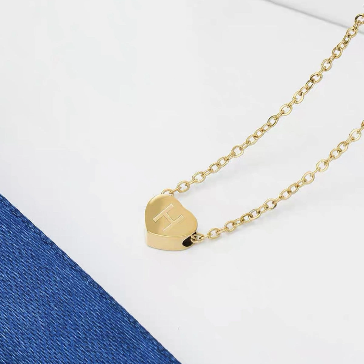 Wholesale Titanium Steel 26 English Letters Necklace