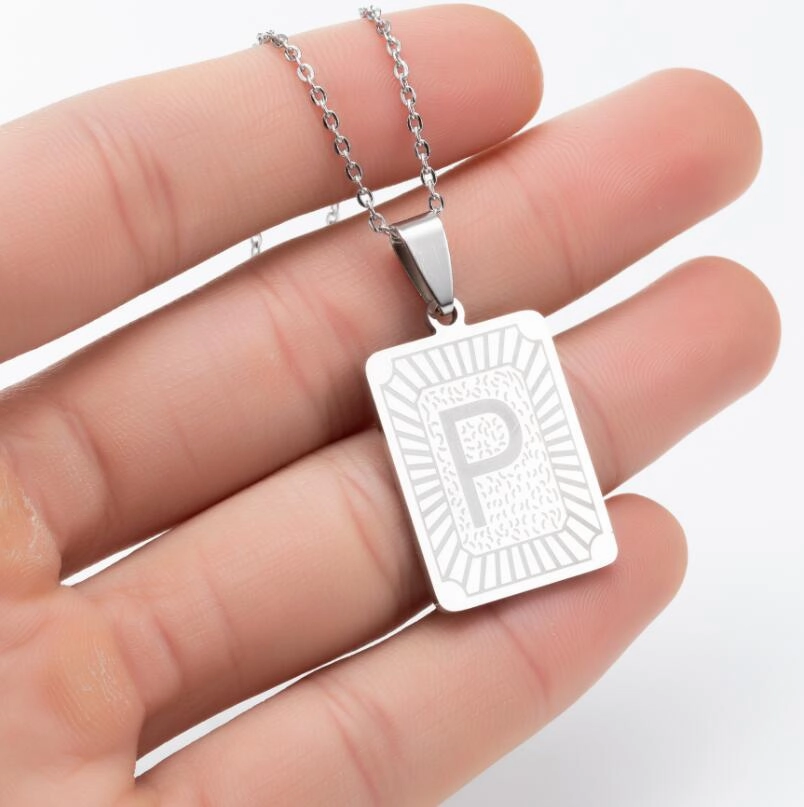 Wholesale Titanium Steel 26 Letters Necklace