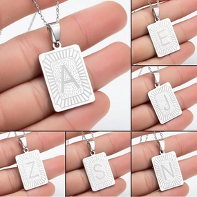 Wholesale Titanium Steel 26 Letters Necklace