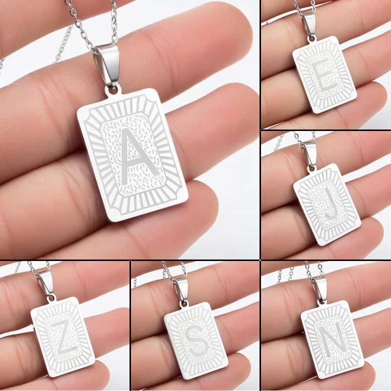 Wholesale Titanium Steel 26 Letters Necklace