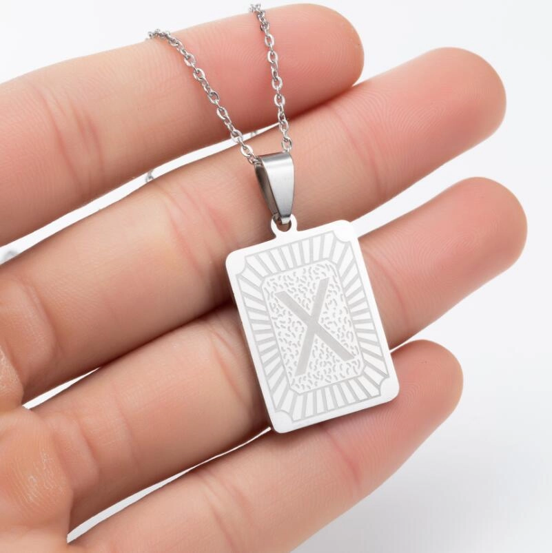 Wholesale Titanium Steel 26 Letters Necklace