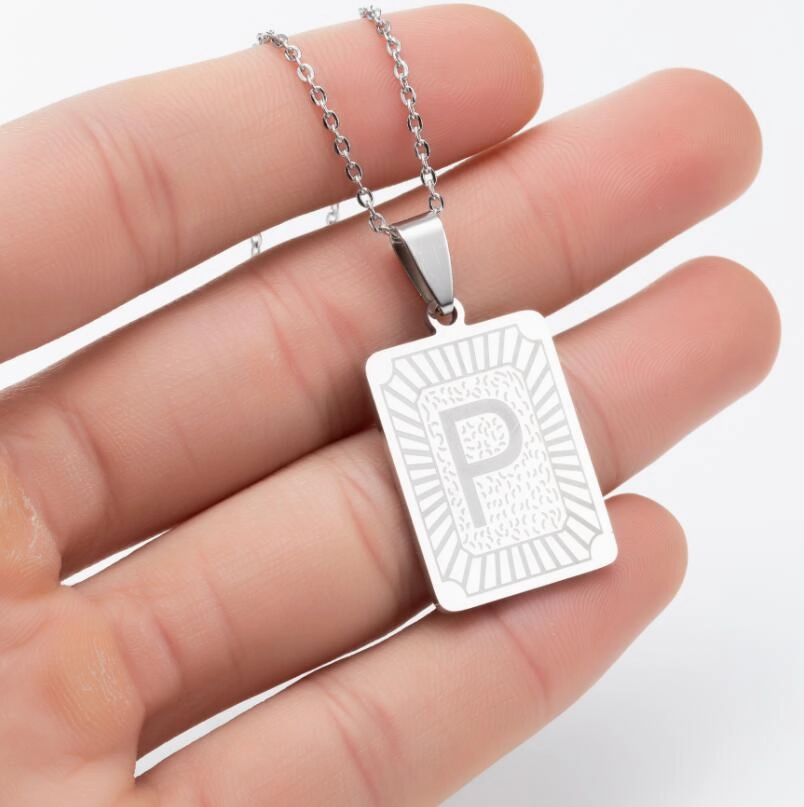 Wholesale Titanium Steel 26 Letters Necklace