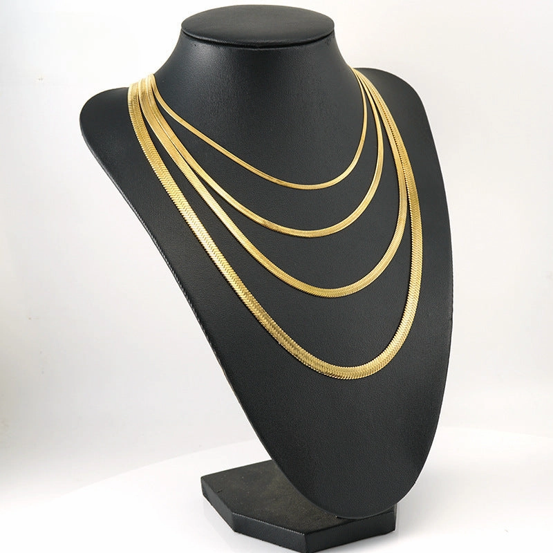 Wholesale Titanium Steel 8K Stainless Steel Blade Chain Clavicle Necklace