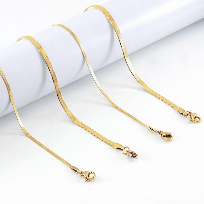 Wholesale Titanium Steel 8K Stainless Steel Blade Chain Clavicle Necklace