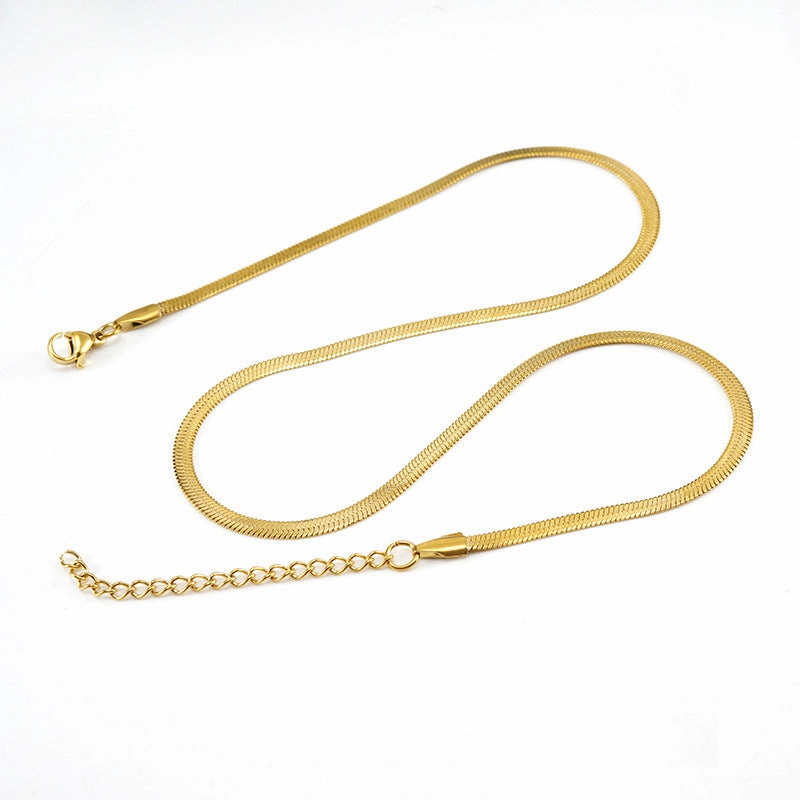 Wholesale Titanium Steel 8K Stainless Steel Blade Chain Clavicle Necklace