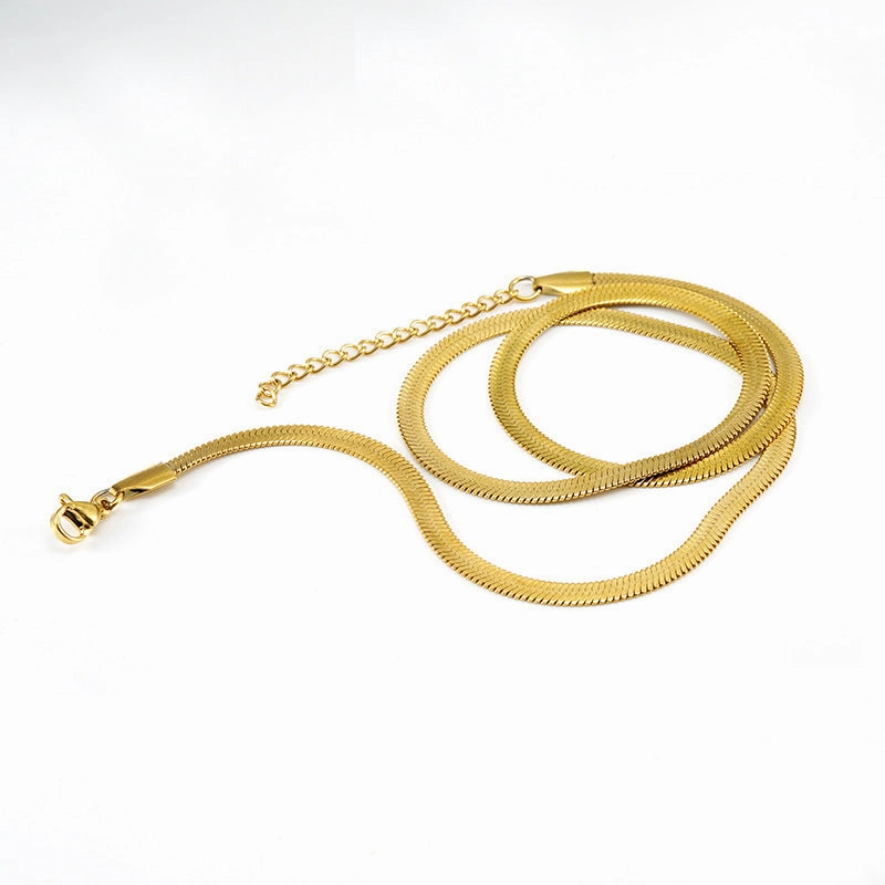 Wholesale Titanium Steel 8K Stainless Steel Blade Chain Clavicle Necklace
