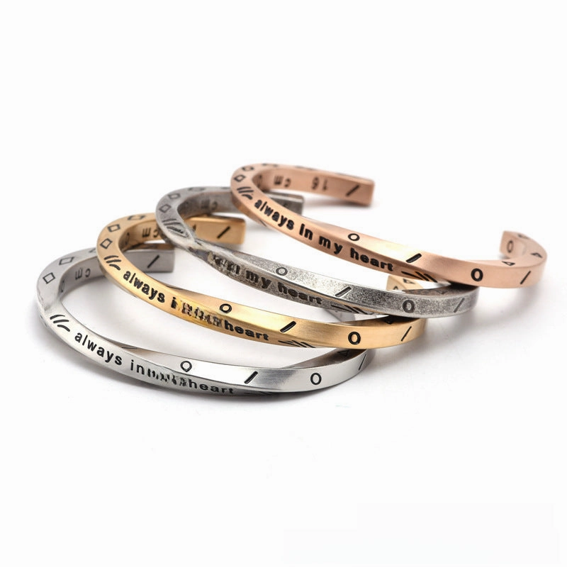 Wholesale Titanium steel all-match bracelet open couple bracelet
