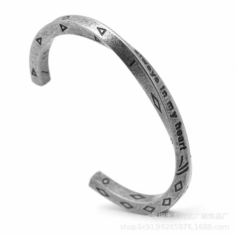 Wholesale Titanium steel all-match bracelet open couple bracelet