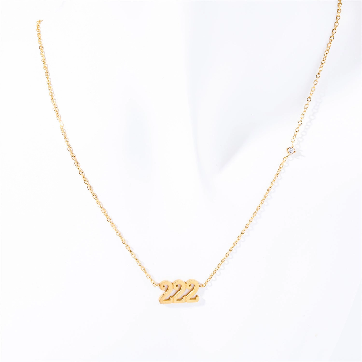 Wholesale Titanium Steel Angel Digital Diamond Necklace