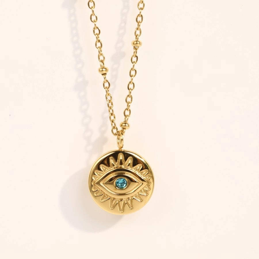 Wholesale Titanium Steel Blue Eyes Devil Eyes Clavicle Chain