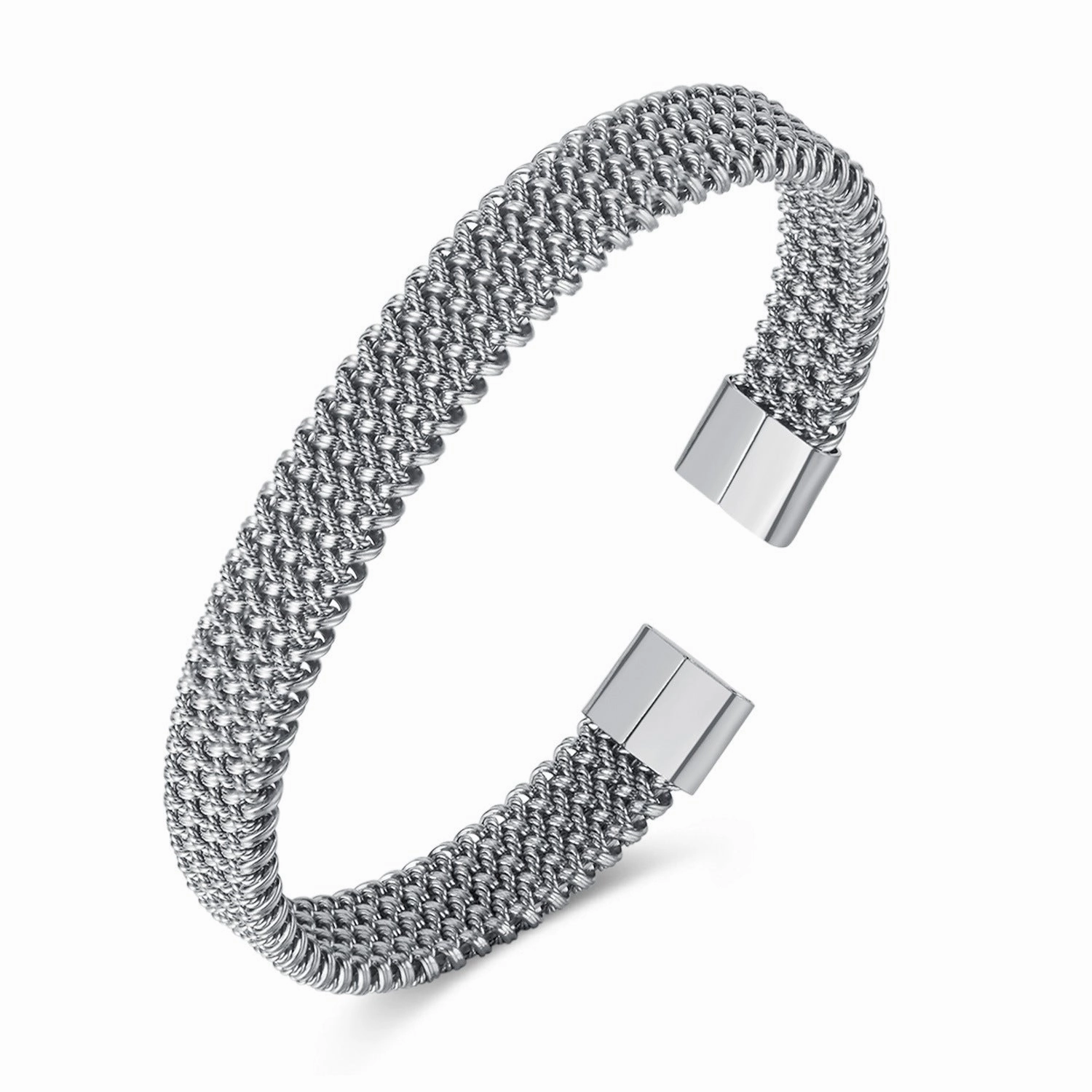 Wholesale Titanium Steel Braided Open Bracelet