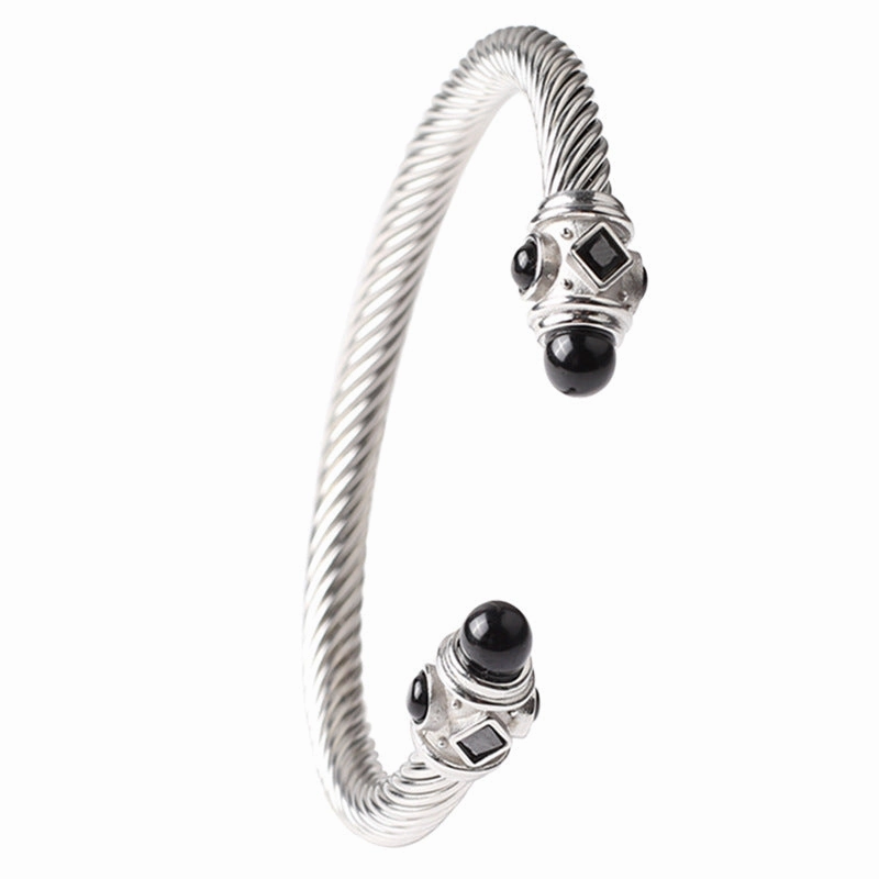 Wholesale Titanium Steel Cable Twist Bracelet