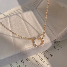 Wholesale Titanium Steel Circle Geometric Necklace
