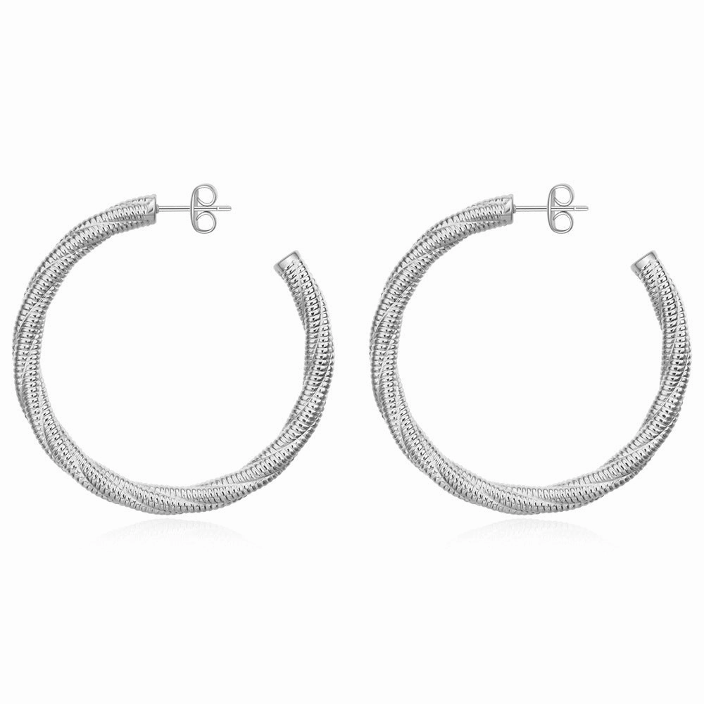Wholesale Titanium Steel Circular Mesh 5mm Open Stainless Steel Earrings